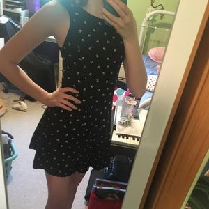 Black Floral Skater Dress